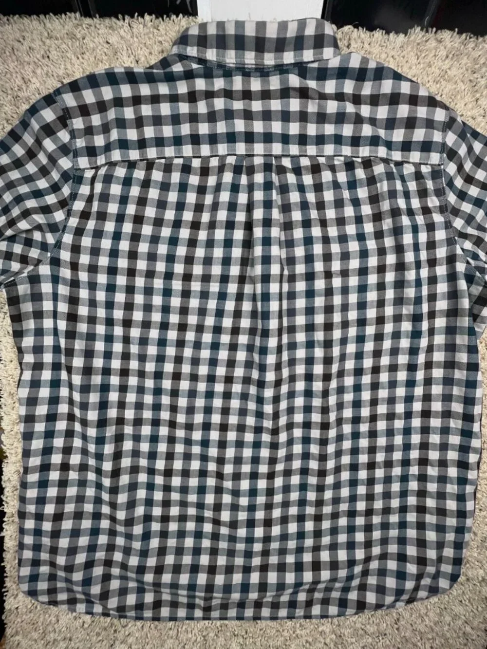 The North Face Button Up Shirt Men 2XL Gray Check Cotton Long Sleeve Lightweight